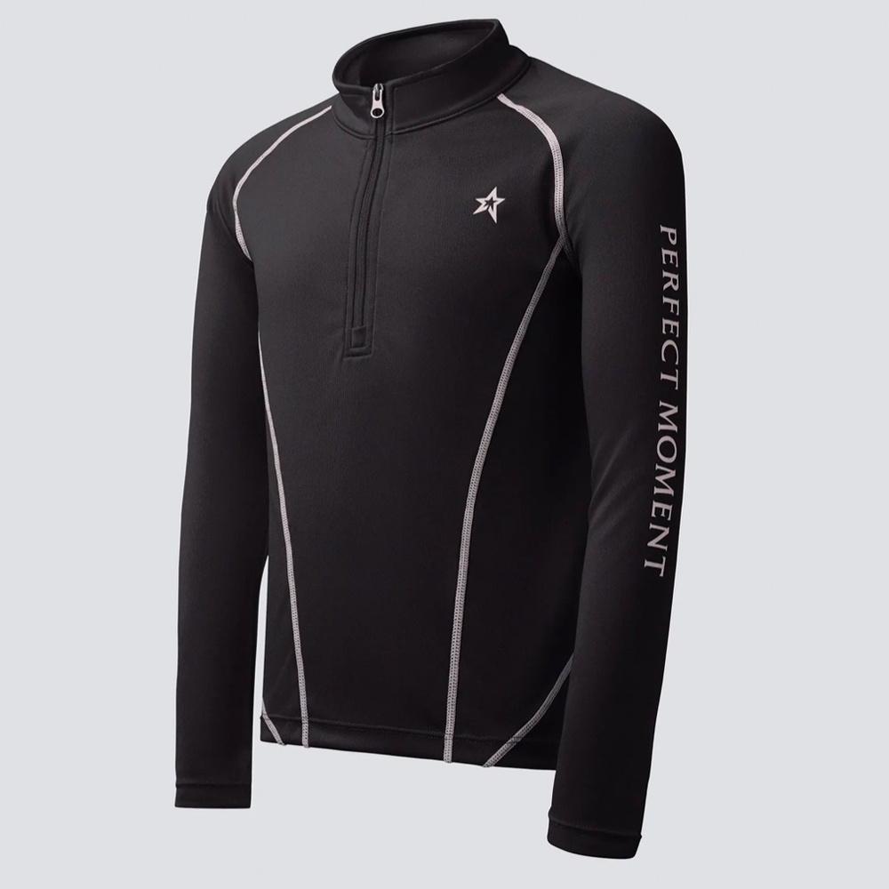 'PERFECT MOMENT' HALF ZIP BLACK LAYER TOP AGE 6 - MSRP $150 - NWT - SAVE $110